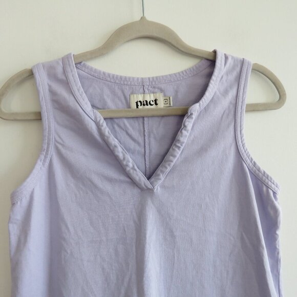 PACT The Frame Cotton Midi Dress in Lavender Purple Minimalist Travel - Size S - Picture 5 of 13